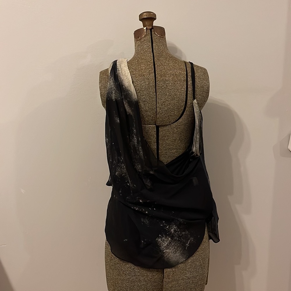 Helmut Lang Chiffon Open Back Drape Top - image 3